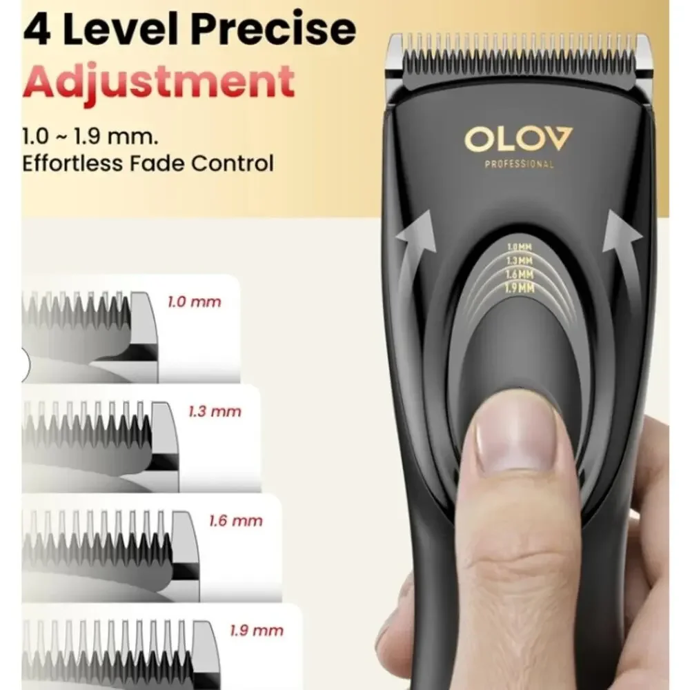 OLOV PROFESSIONAL Hair Clippers, Cordless, Adjustable Settings, NWT Open Box
